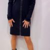 VESTITO CORTO SCOLLO V CON BORCHIE