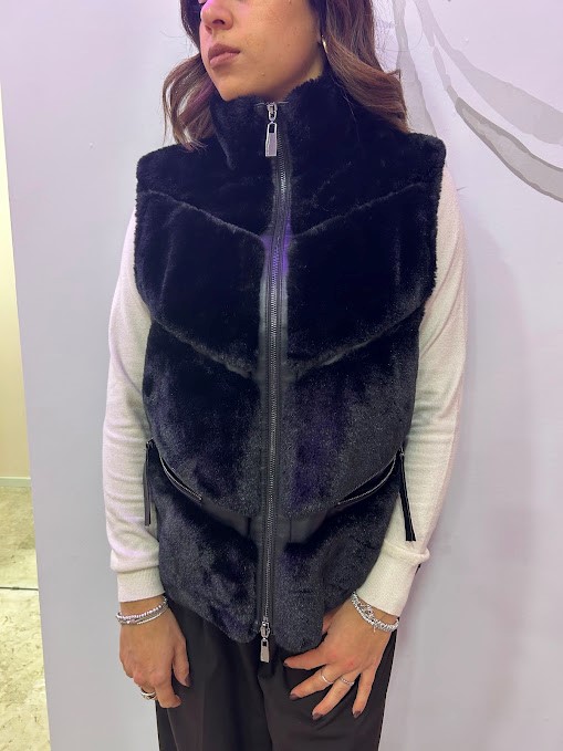 GILET CORTO PELLICCIA
