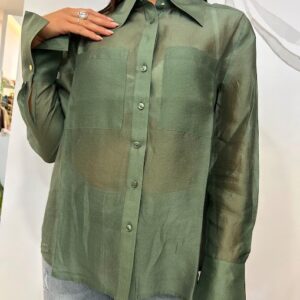 CAMICIA SEMITRASPARENTE EFFETTO ORGANZA