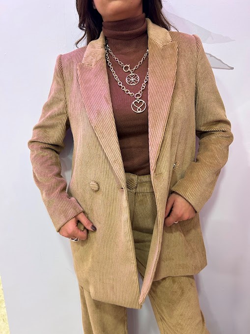 BLAZER OVER IN VELLUTO A COSTE
