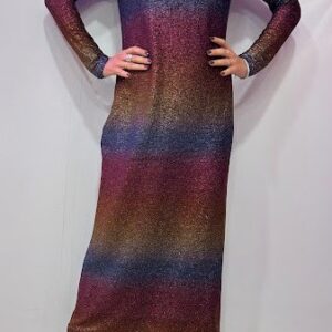 VESTITO MIDI COLLO ALTO LUREX