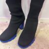 STIVALETTO CALZA CON SUOLA BLU