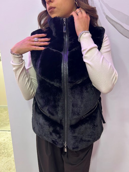 GILET CORTO PELLICCIA