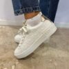 SNEAKERS BIANCA DETTAGLI ORO