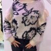 MAGLIA COLLO ALTO A FIORI