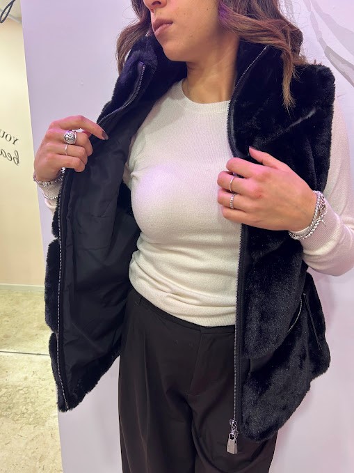 GILET CORTO PELLICCIA