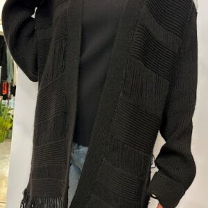 CARDIGAN LUNGO CON FRANGE