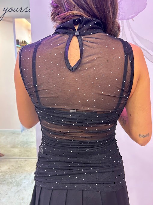 TOP VELATO CON STRASS