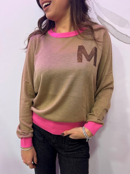MAGLIONE CON LOGO IN STRASS