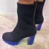 STIVALETTO CALZA CON SUOLA BLU