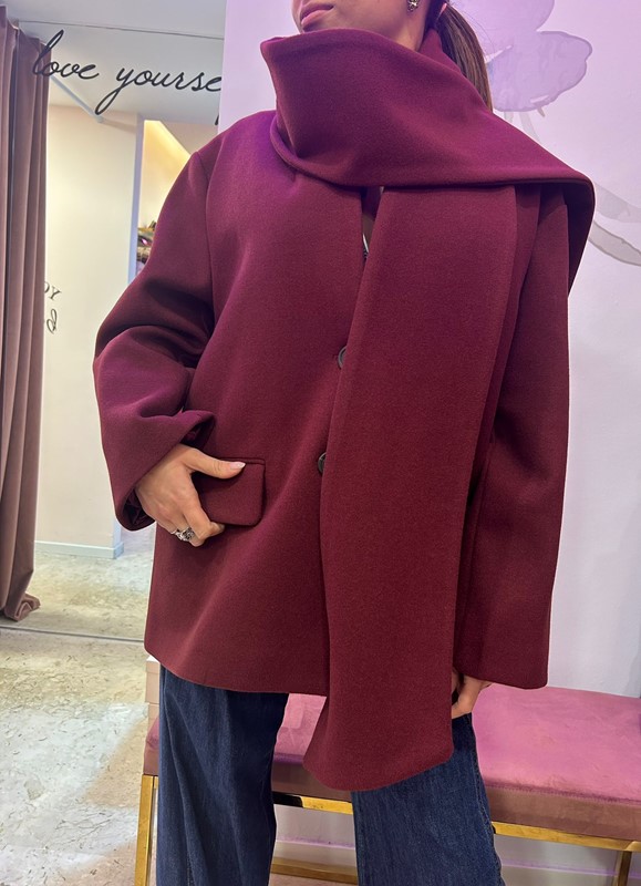 CAPPOTTO CORTO SCIARPA MISTO LANA