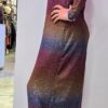 VESTITO MIDI COLLO ALTO LUREX