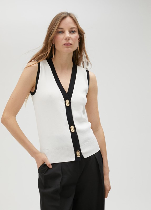 GILET IN MAGLIA BICOLORE