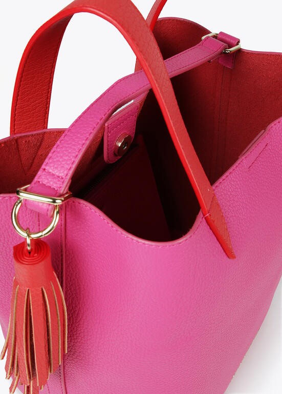 BORSA BICOLORE CON NAPPA