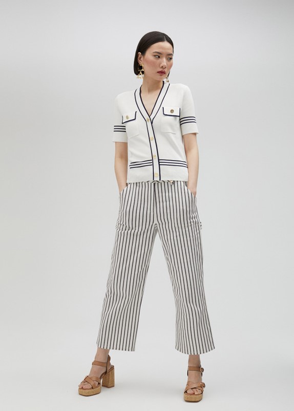 PULLOVER MANICHE CORTE BICOLORE
