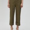PANTALONI POPELINE ORLO RISVOLTO