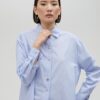 CAMICIA RIGHE CON LOGO STRASS