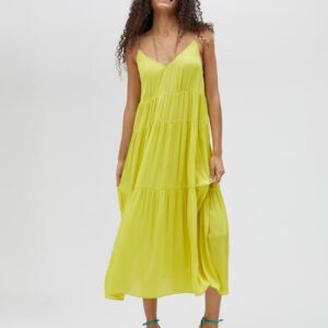 VESTITO CON SPALLINE E VOLANT