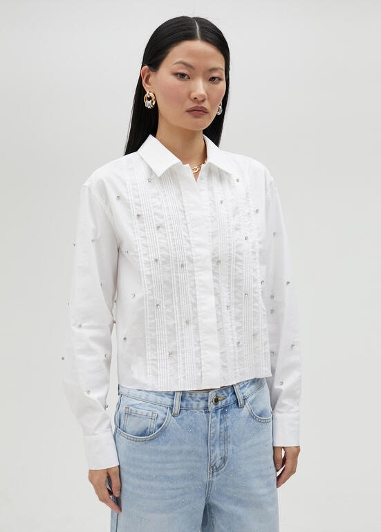 CAMICIA CORTA CON STRASS