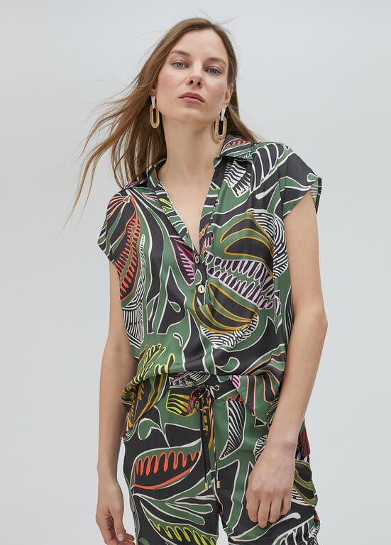CAMICIA STAMPA TROPICALE