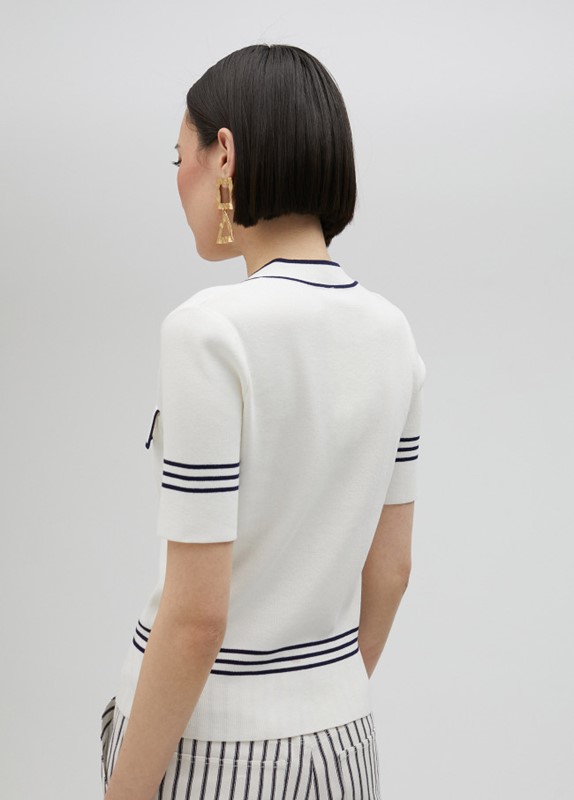 PULLOVER MANICHE CORTE BICOLORE
