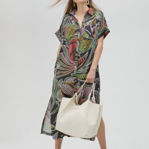 VESTITO CHEMISIER STAMPA TROPICALE