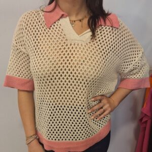 MAGLIA A RETE MEZZA MANICA