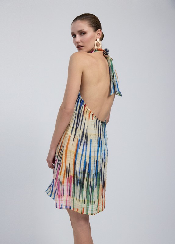 VESTITO HALTER CORTO STAMPATO