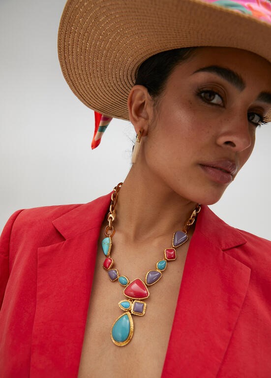COLLANA COMBINATA ELEMENTI COLORATI