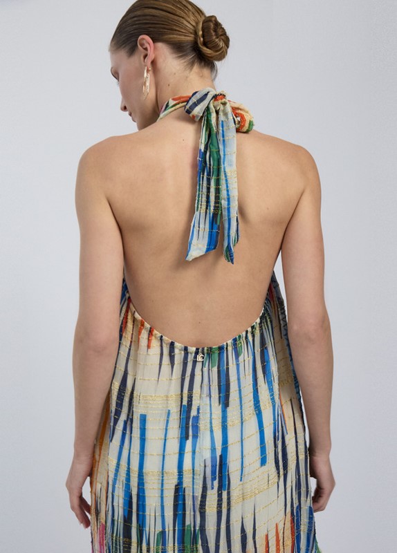 VESTITO HALTER CORTO STAMPATO