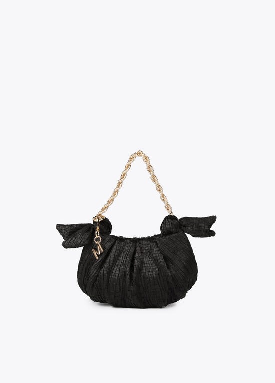 MINI BORSA SATINATA CON FIOCCHI LATERALI