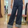 JEANS LARGO CON PIEGA SUL FONDO