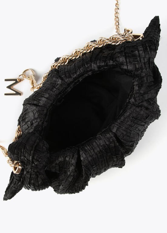 MINI BORSA SATINATA CON FIOCCHI LATERALI