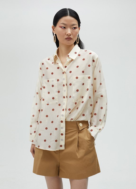 CAMICIA POIS SEMITRASPARENTE