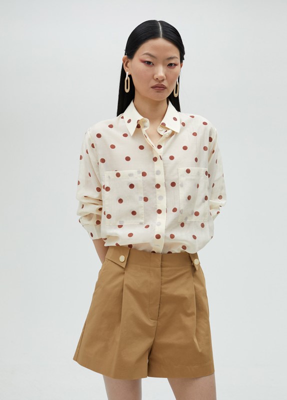 CAMICIA POIS SEMITRASPARENTE
