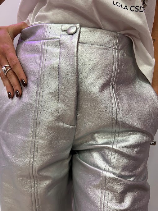 PANTALONE ECOPELLE SILVER