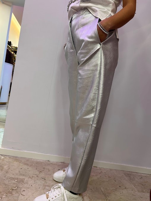 PANTALONE ECOPELLE SILVER