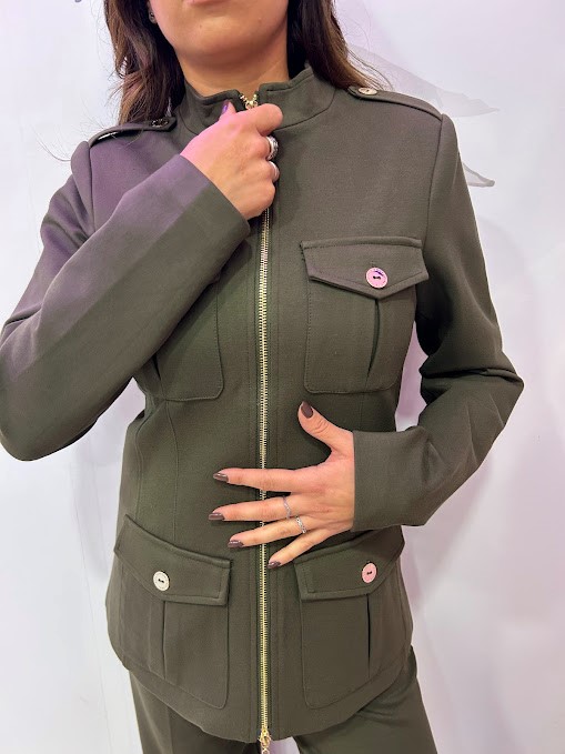 GIACCA PUNTO ROMA CON CERNIERA