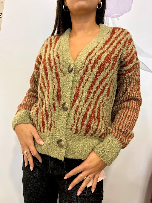 CARDIGAN BOTTONI ZEBRATO