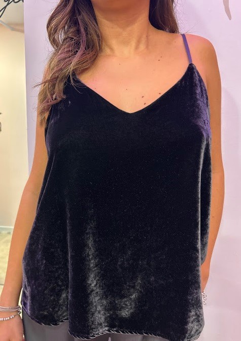 TOP VELLUTO BRETELLINE