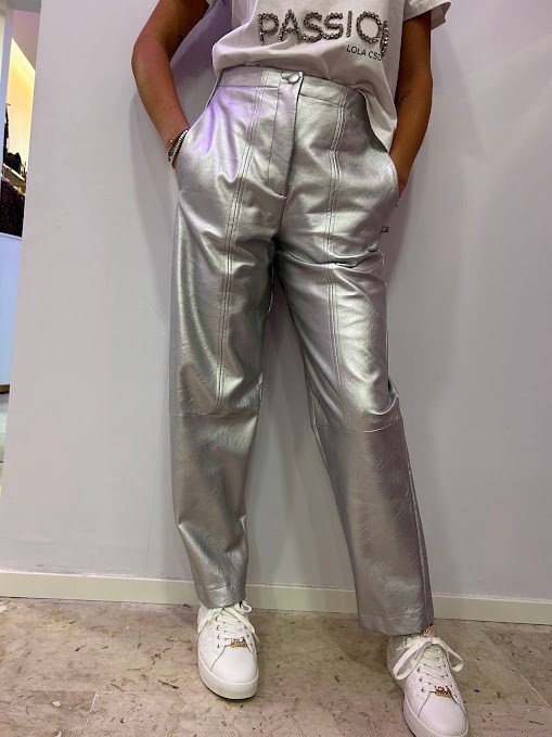 PANTALONE ECOPELLE SILVER