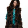 GILET A PELO LUNGO CON INTERNO STAMPATO