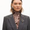 BLAZER GESSATO CON DETTAGLIO GIOIELLO SUL REVERS
