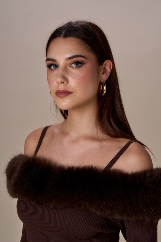 MAGLIA COLLO SIMIL PELLICCIA