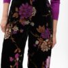 PANTALONE DRITTO DEVORÉ VELLUTO FLOREALE