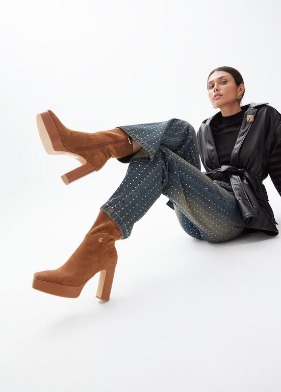 STIVALETTO CON ZEPPA ECO PELLE O SUEDE