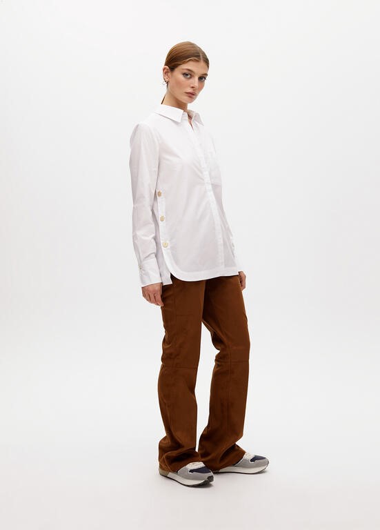 CAMICIA POPELINE OVERSIZE CON DETTAGLIO BOTTONI