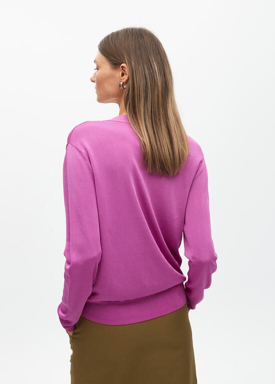 CARDIGAN CHIUSO CON BOTTONI GIOIELLO A COSTE