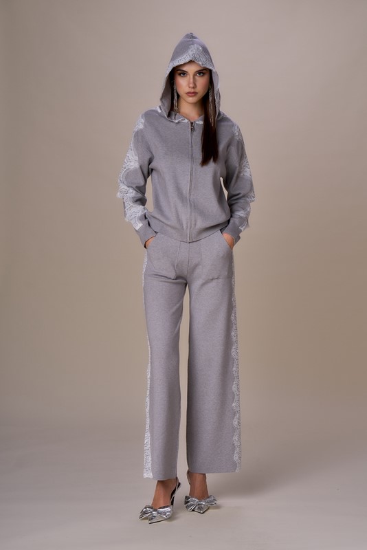 PANTALONE GYM IN MAGLIA CON PIZZO