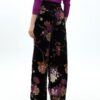 PANTALONE DRITTO DEVORÉ VELLUTO FLOREALE